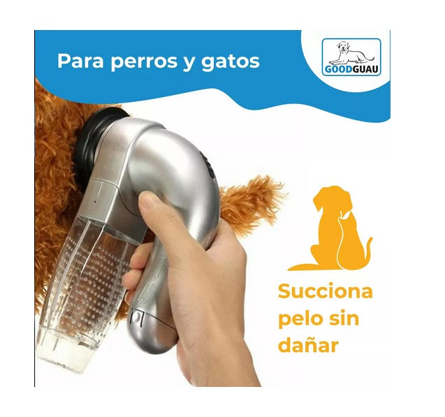 Aspiradora Masajeadora para Mascotas - Cepillo Antipelos con Depósito