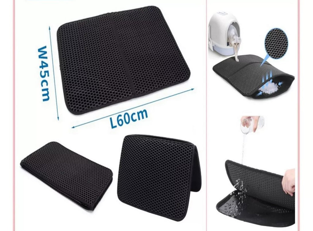Alfombra Atrapa Arena para Gatos - Doble Capa Antideslizante