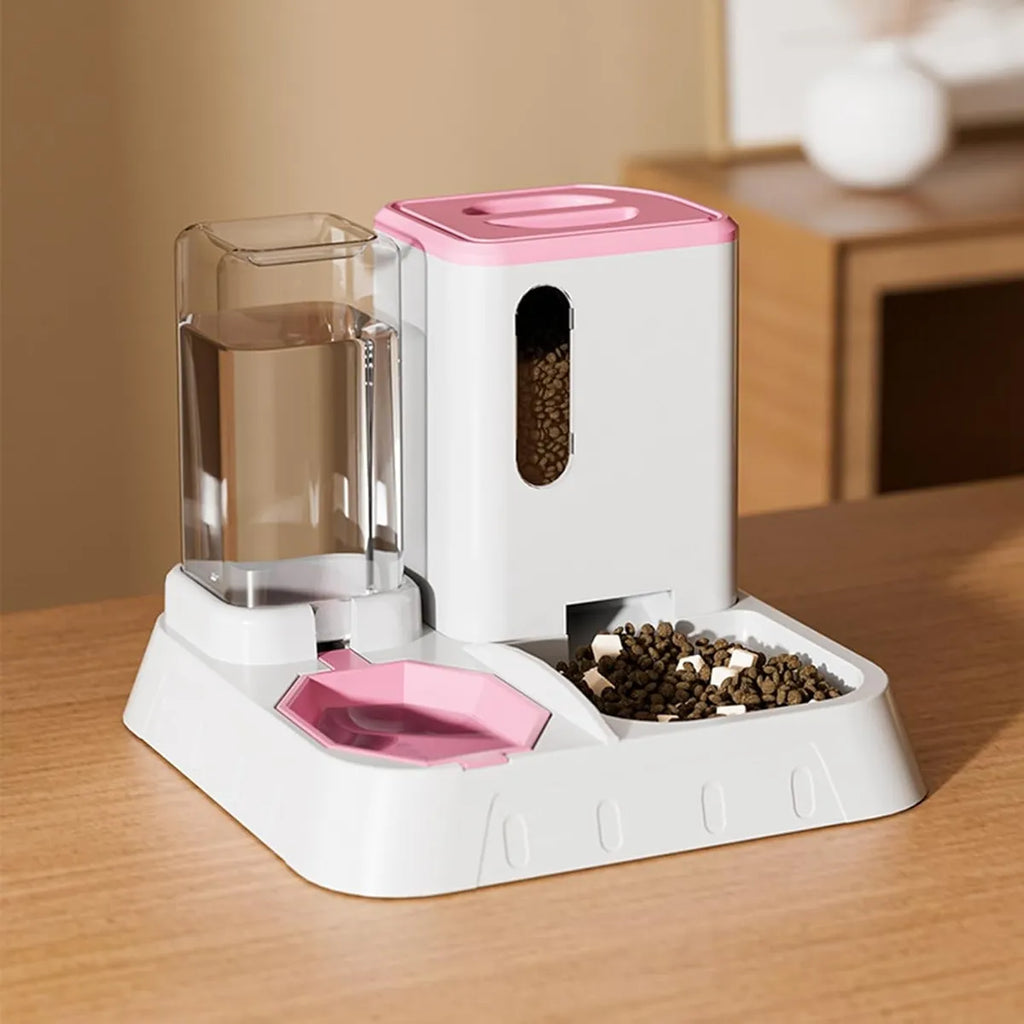 Comedero Automático 2 en 1 para Gatos - Dispensador de Agua y Comida