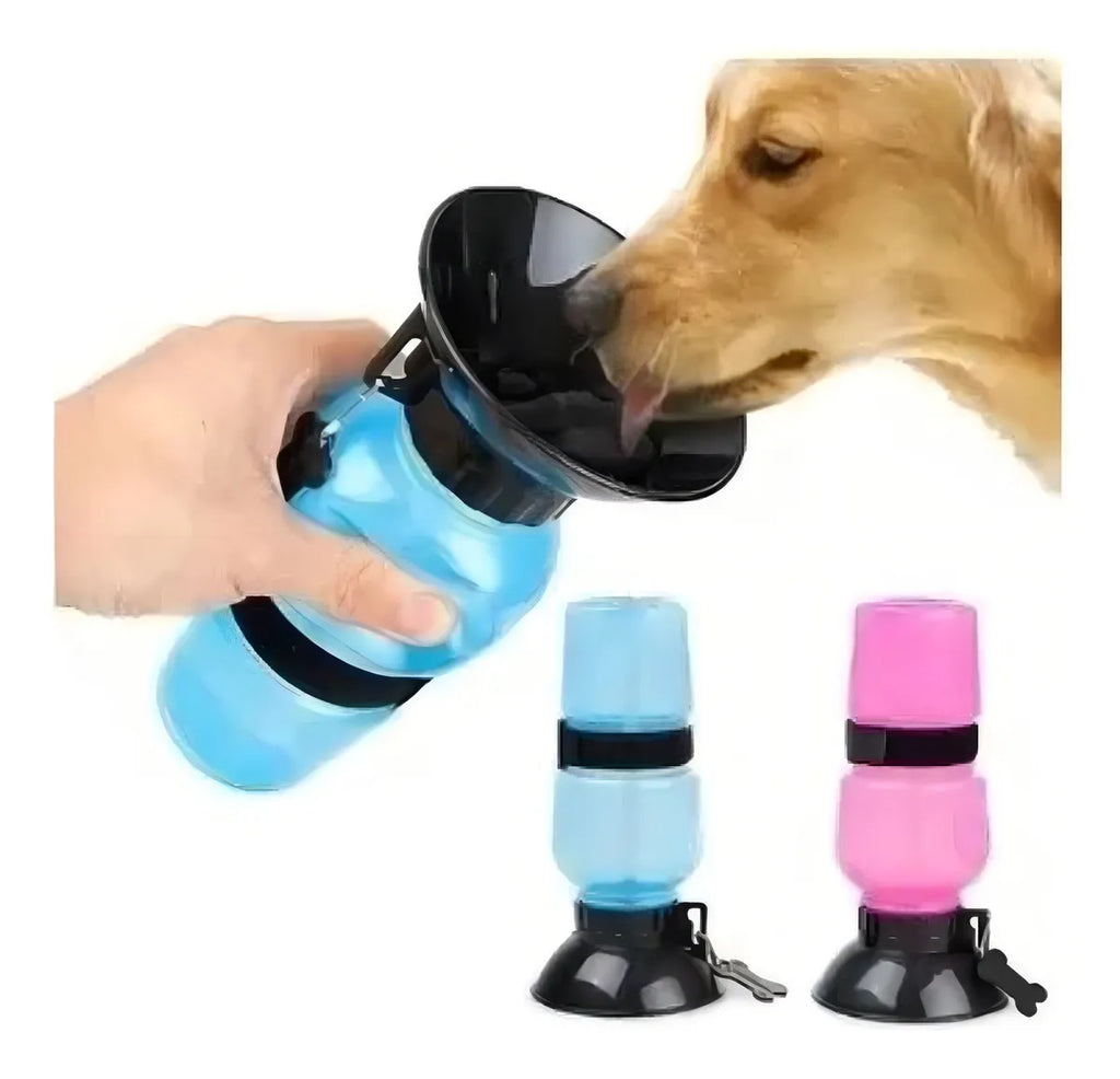 Botella Bebedero Portátil para Perros 2 en 1 - Antiderrames 350ml