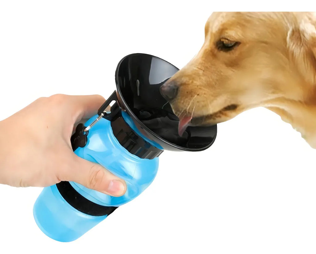 Botella Bebedero Portátil para Perros 2 en 1 - Antiderrames 350ml