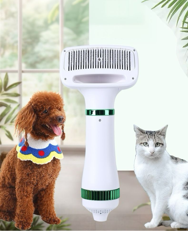 Secador y Cepillo 2 en 1 para Perros y Gatos - Peina, Seca y Quita Nudos 300W